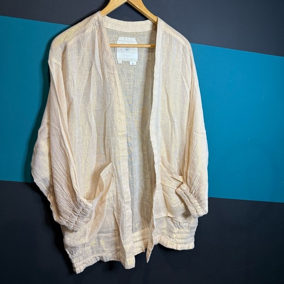 Hei Hei Daybreak Shimmered Kimono Jacket Size XS-S Gold Anthropologie - Picture 6 of 16